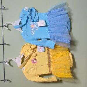 Two Disney princess onesies